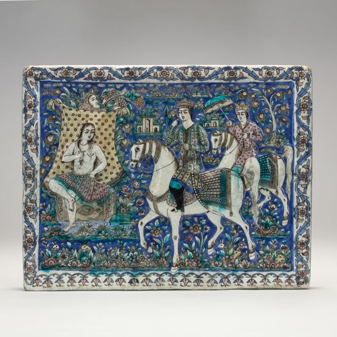 Qajar Tile Depicting Khosrow and Shirin | MasterArt